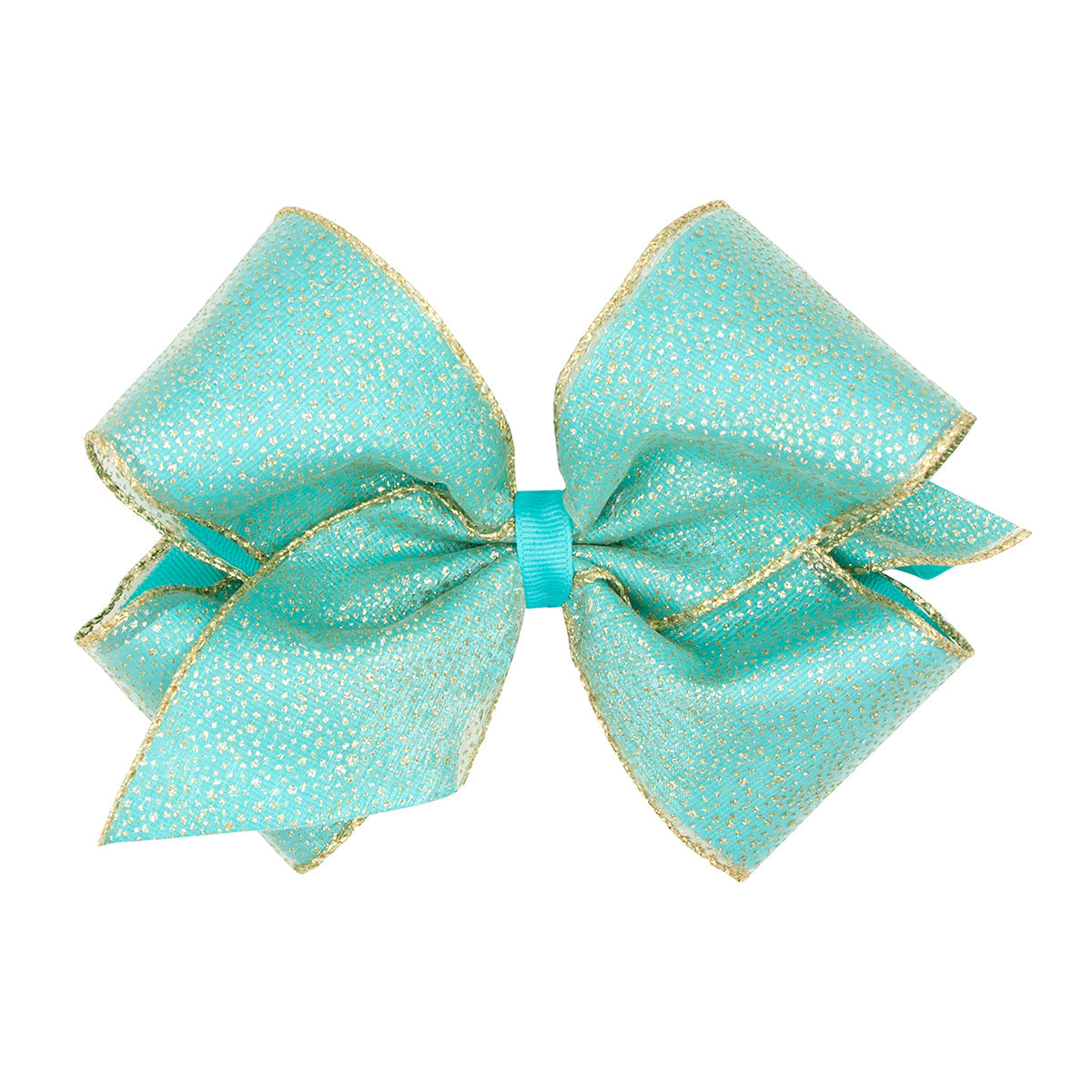 King Gold Sparkle Overlay Bow -  Navajo Turquoise